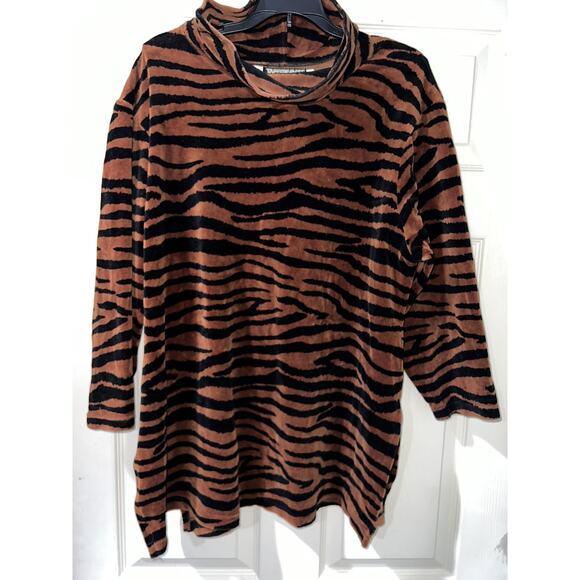 Tapemeasure Women Kleding Tiger Jacquard Sweate Multicolor Size 1X A003284 - Picture 2 of 7